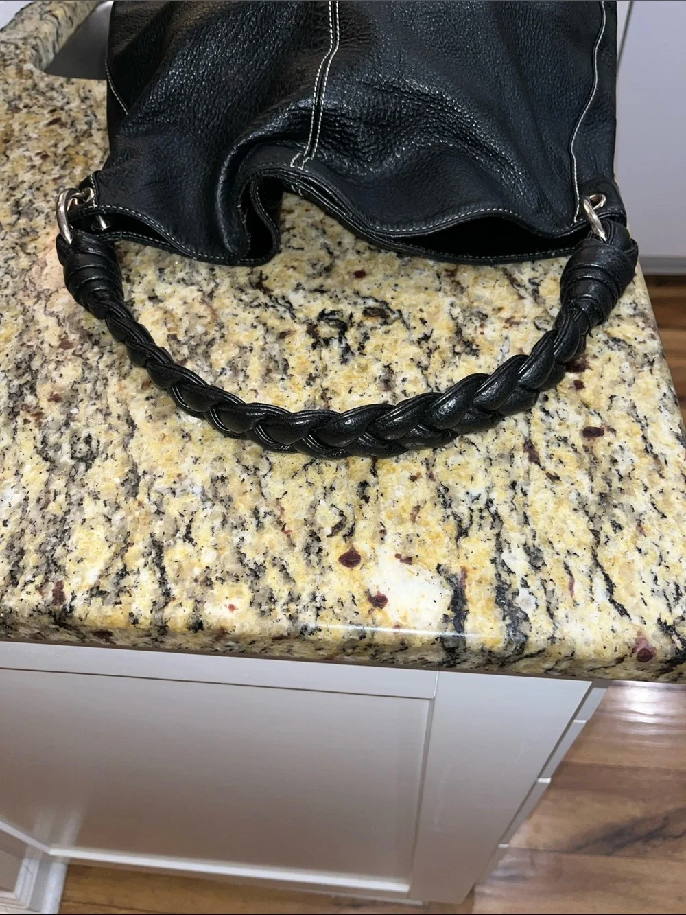 EUC Lauren Ralph Lauren Pebbled Leather Hobo Handbag